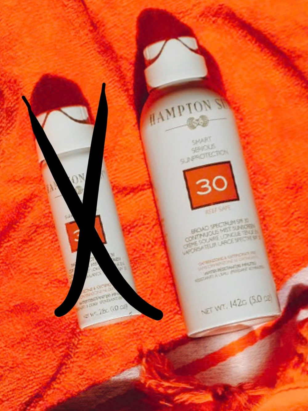 New Hampton Sun SPF 30 Continuous Mist Sunscreen - White & Orange Bottle